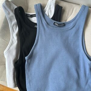 ZARA Cotton Halter Top Trio